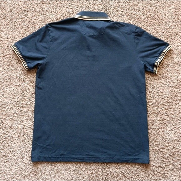 Hugo Boss Polo Shirt Men's XL Slim Fit Stretch Navy Blue Short Sleeve - Picture 6 of 8